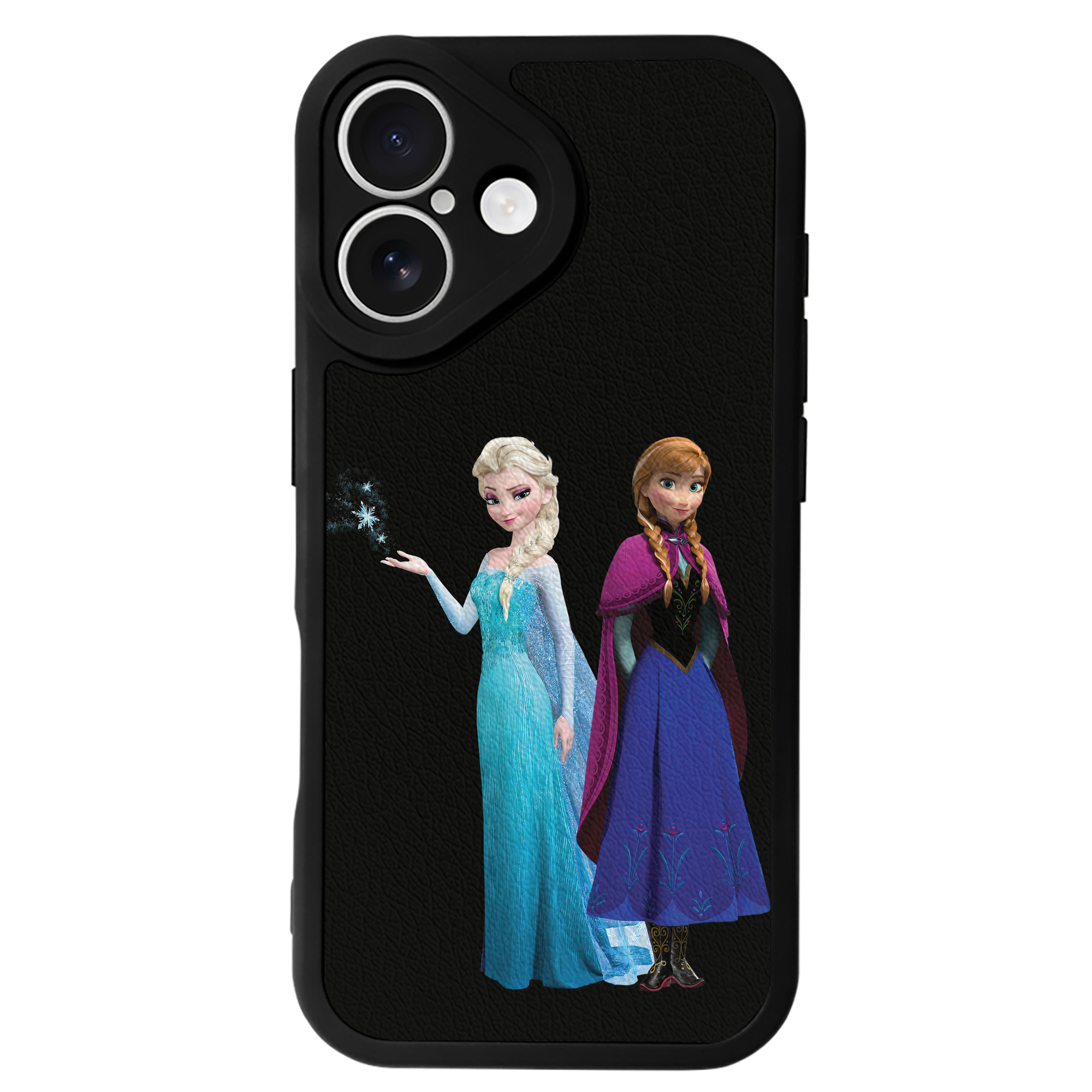 （画像用） アナと雪の女王 アンナ エルサ Frozen Anna Elsa 【iPhone 16シリーズ対応】シリコンスマホケース（レザー調） 材質：シリコン